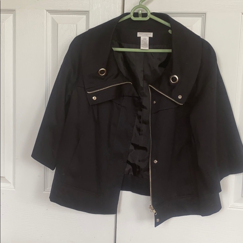 Black Wide Collar Jacket